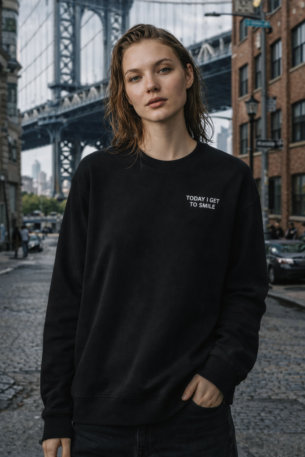 TODAY I GET TO SMILE* Unisex organic oversized sweatshirt