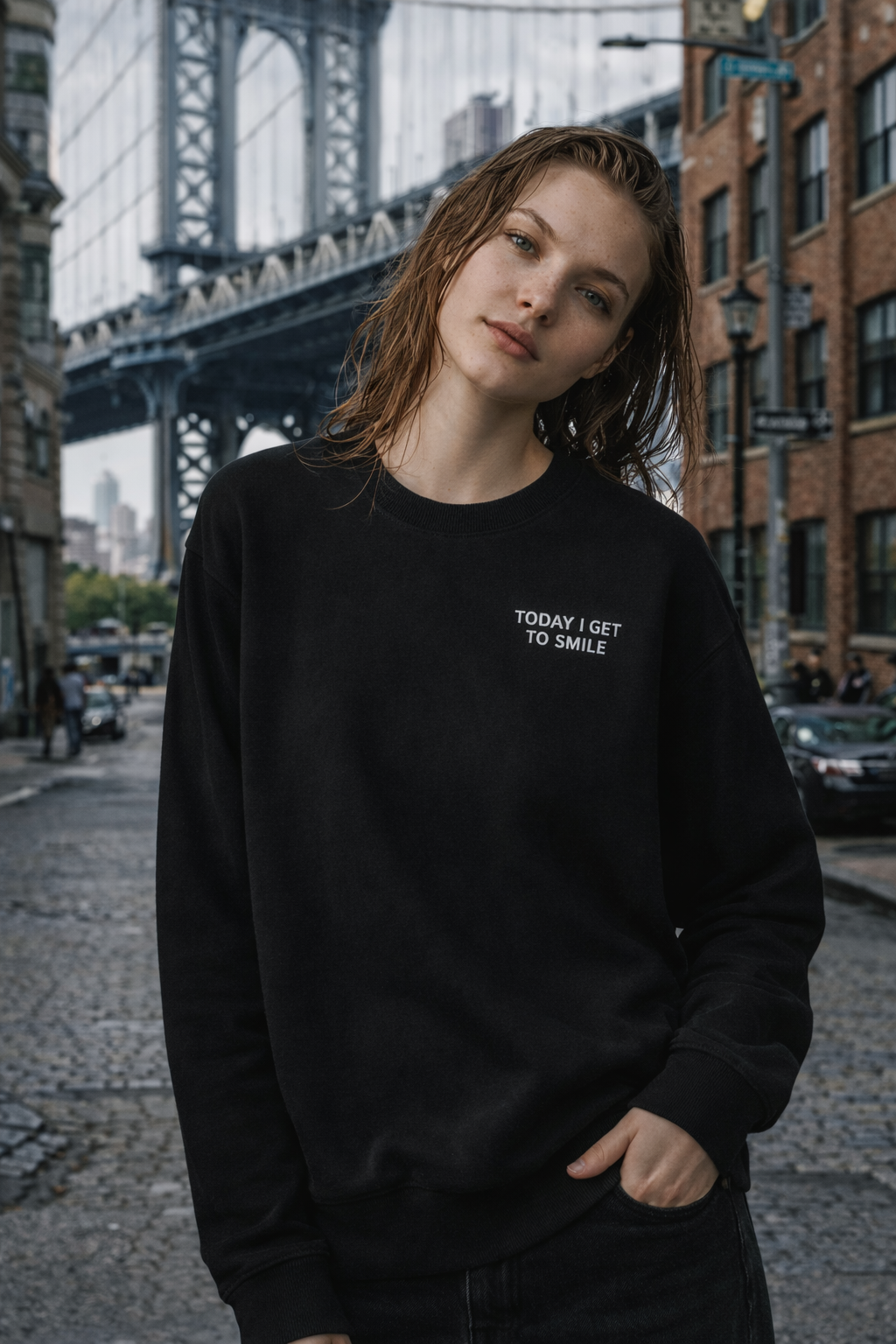 TODAY I GET TO SMILE* Unisex organic oversized sweatshirt